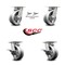 Service Caster 5 Inch Kingpinless V Groove Semi Steel Wheel Caster Swivel Locks 2 Brakes, 2PK SCC-KP30S520-VGR-BSL-2-SLB-2 - alternate 4